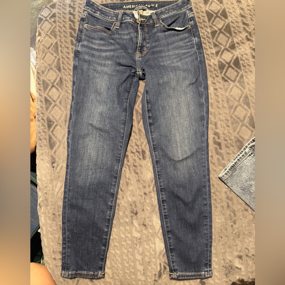 American Eagle Outfitters Women's Dark Blue Skinny Jeans
